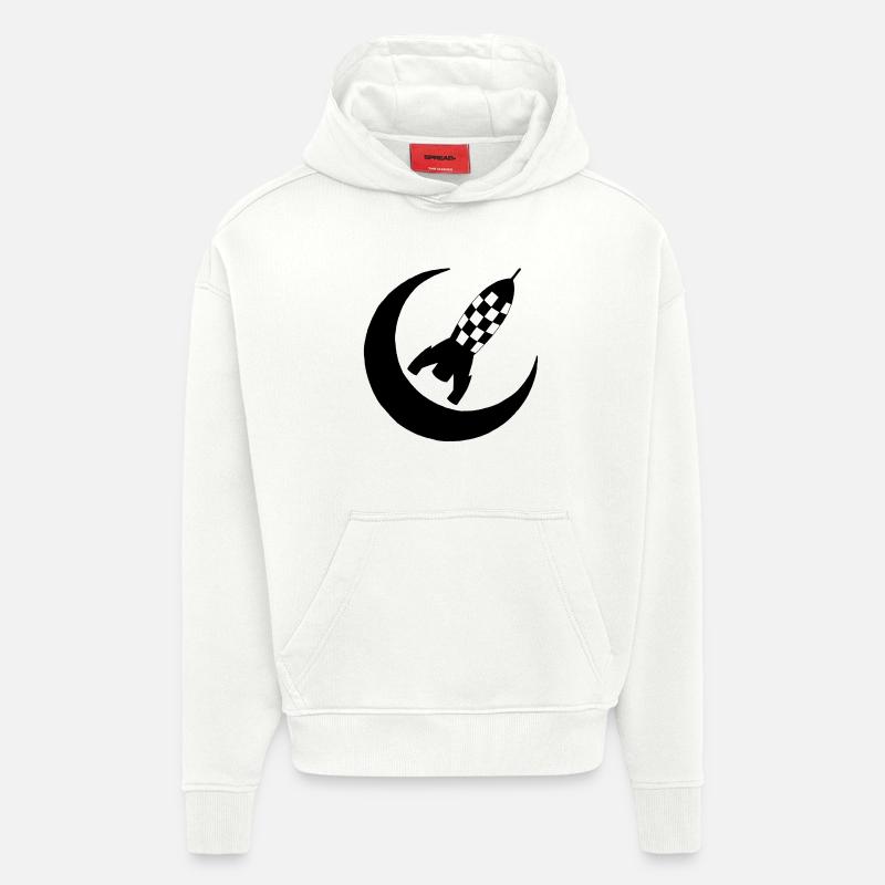 Black rocket and half-moon - Hoodie- made by SPREAD  - OFF WHITE