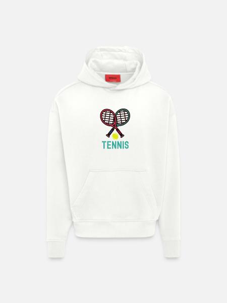 Tennis - Sweat à capuche bio épais oversize fabriqué en UE - OFF WHITE