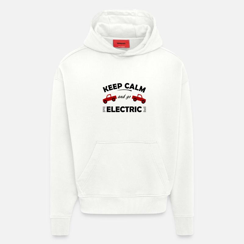 Électrique - Sweat à capuche bio épais oversize fabriqué en UE - OFF WHITE
