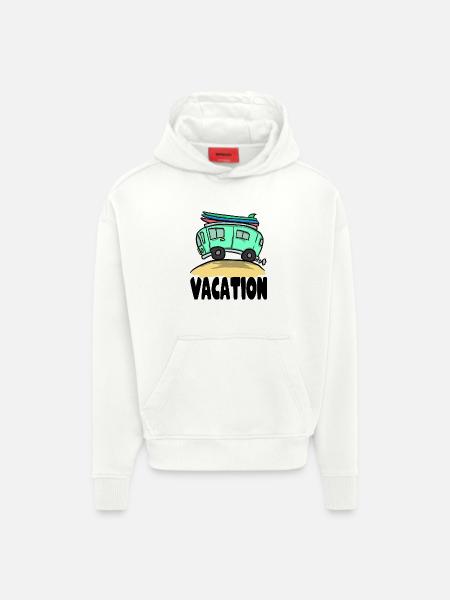 Vacation travel traveling camping break surfing - Hoodie- made by SPREAD  - OFF WHITE