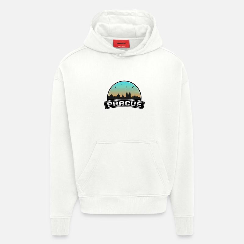 Prag Tschechien Skyline Tschechisches Souvenir - Hoodie- made by SPREAD  - OFF WHITE