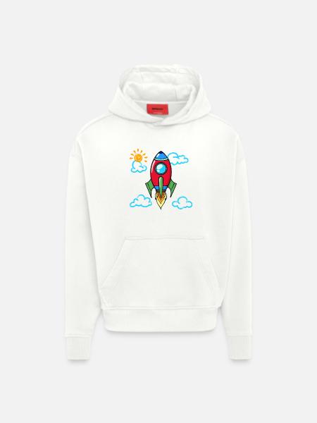 Début de l’école Lancement de l’école - Sweat à capuche bio épais oversize fabriqué en UE - OFF WHITE