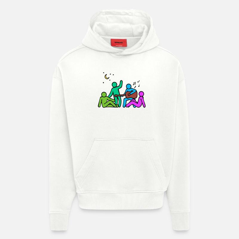 Les meilleurs amis amis amitié - Sweat à capuche bio épais oversize fabriqué en UE - OFF WHITE
