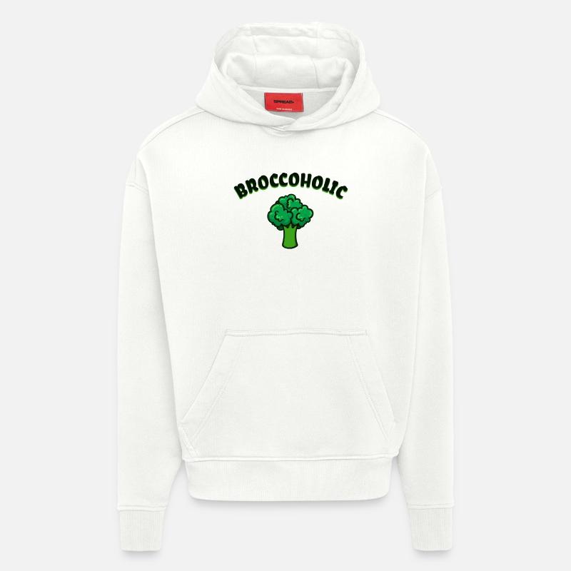 Drôles de phrases Vegan santé - Sweat à capuche bio épais oversize fabriqué en UE - OFF WHITE
