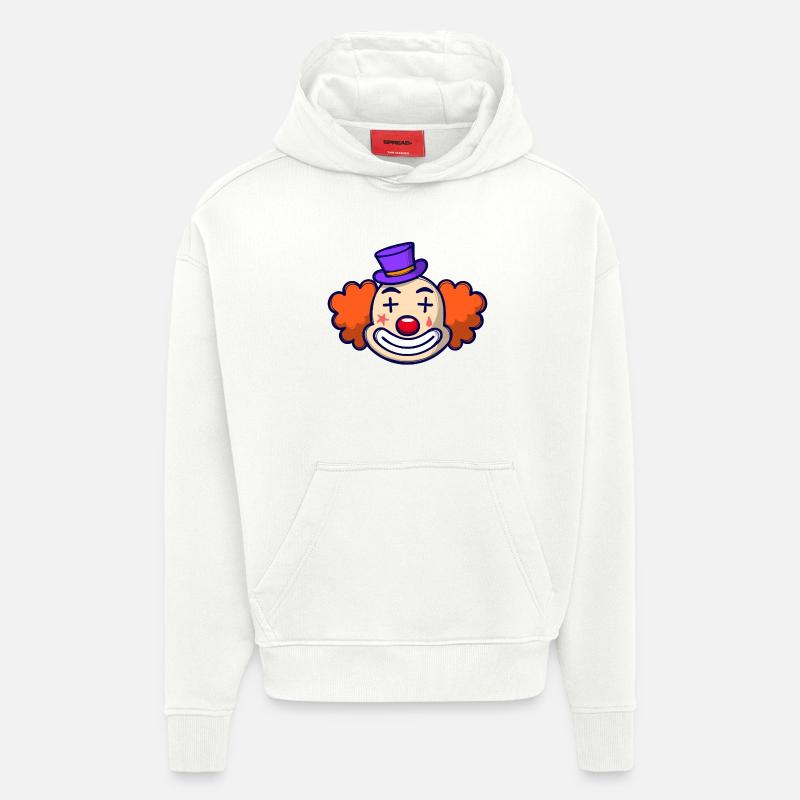 Clown Carnaval Carnaval - Sweat à capuche bio épais oversize fabriqué en UE - OFF WHITE