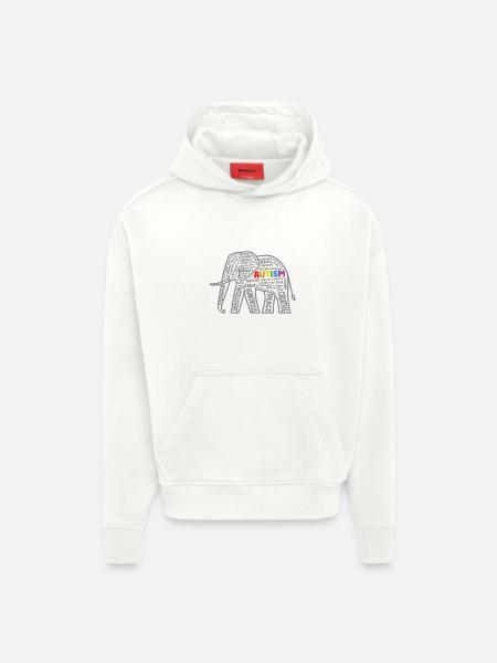 Autism Awareness Elephant Typography - Hoodie- made by SPREAD  - OFF WHITE