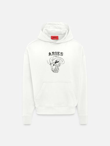 Aries Sternzeichen Widder - Hoodie- made by SPREAD - OFF WHITE