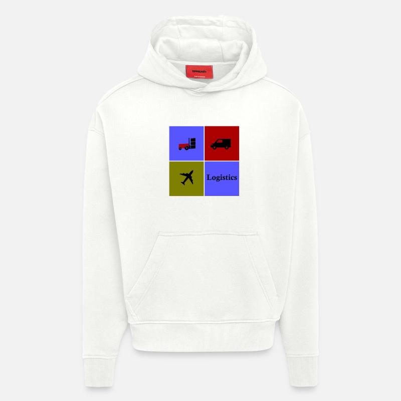 Équipe Logistique et Transport - Sweat à capuche bio épais oversize fabriqué en UE - OFF WHITE