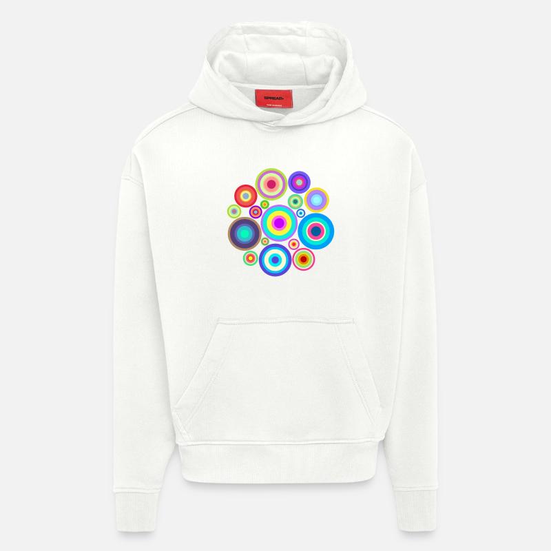 Peinture Dessin Creative Abstract Art Patterns - Sweat à capuche bio épais oversize fabriqué en UE - OFF WHITE