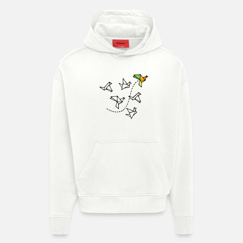 Polygon Creative Abstract Art Geometry - Hoodie- made by SPREAD  - OFF WHITE