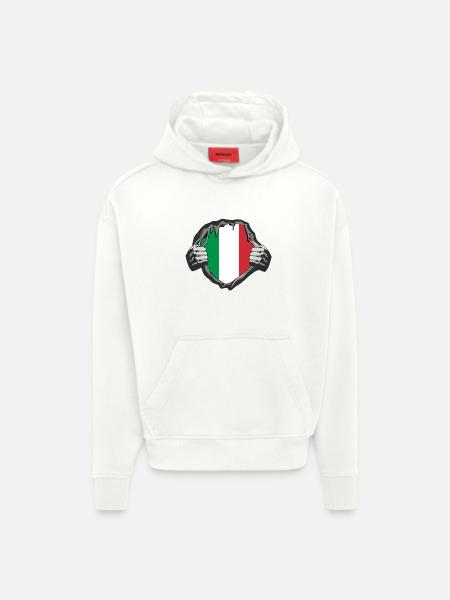 Italy Chest Design - Hoodie- made by SPREAD  - OFF WHITE