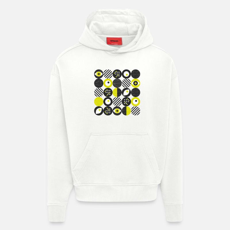 minimimalisme audacieux l points l jaune - Sweat à capuche bio épais oversize fabriqué en UE - OFF WHITE