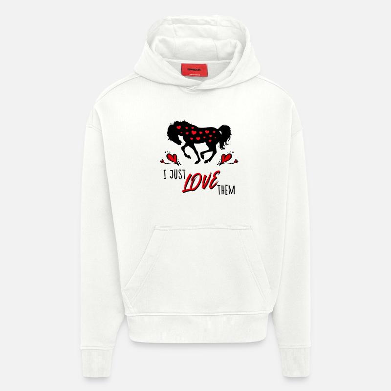 Isländer Islandpferde Pferde Statement Herz - Hoodie- made by SPREAD  - OFF WHITE