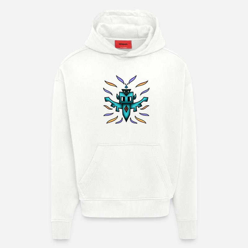 L'ÉSprit Des Illuminatis - Sweat à capuche bio épais oversize fabriqué en UE - OFF WHITE