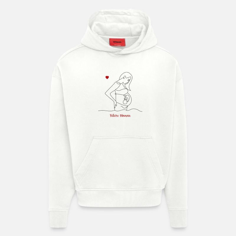 Future maman - Sweat à capuche bio épais oversize fabriqué en UE - OFF WHITE