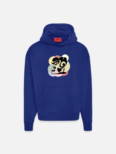 Linienzeichnung Mann - Hoodie- made by SPREAD - OFF WHITE