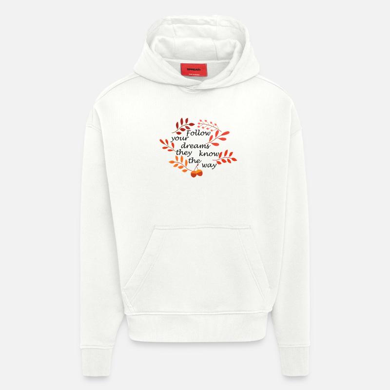 Herbstlaub und Eicheln Muster - Hoodie- made by SPREAD  - OFF WHITE