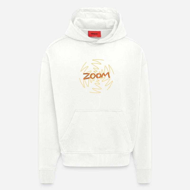 ZOOM! - Sweat à capuche bio épais oversize fabriqué en UE - OFF WHITE