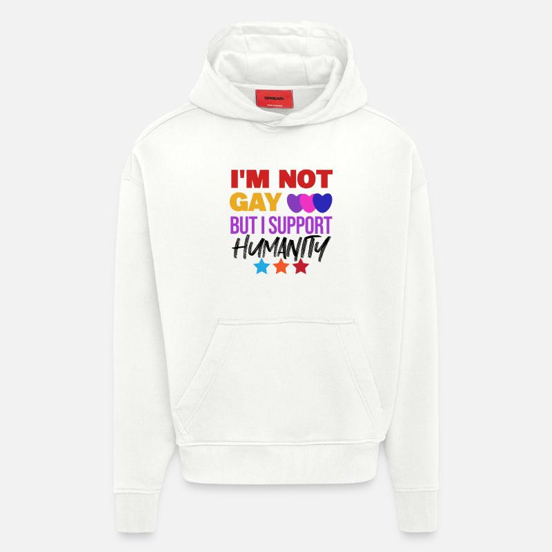 Déclaration d’égalité gay LGBT Sexualité - Sweat à capuche bio épais oversize fabriqué en UE - OFF WHITE