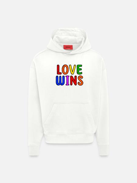 Lgbt Love Statement Rainbow Gay Lesbian - Hoodie- made by SPREAD - OFF WHITE