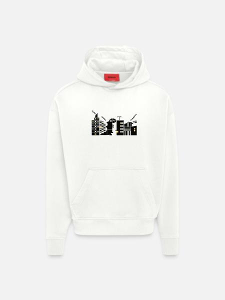 monster meets bauhaus l black - Hoodie- made by SPREAD - OFF WHITE