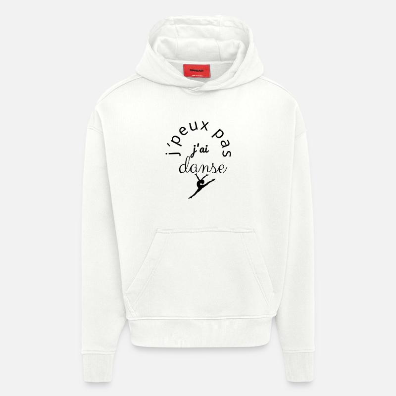 J'Peux Pas J'Ai Danse noir - Sweat à capuche bio épais oversize fabriqué en UE - OFF WHITE