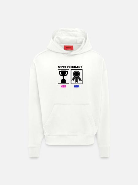 Déclaration des parents enceintes - Sweat à capuche bio épais oversize fabriqué en UE - OFF WHITE