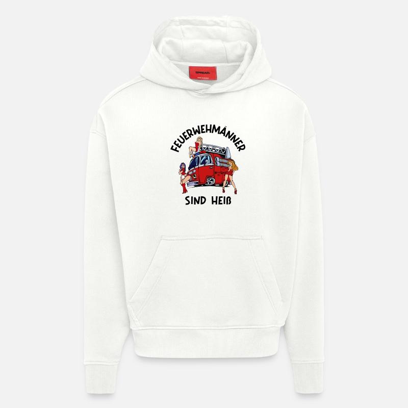 Feuerwehr Brandschutz Lebensretter Statement - Hoodie- made by SPREAD  - OFF WHITE