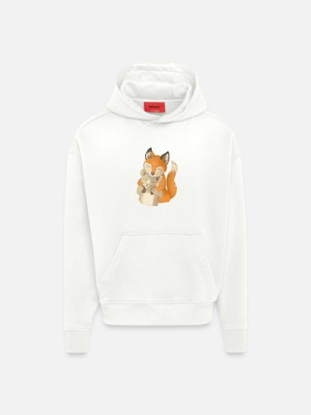 Verspielte Waldtiere Harmonie - Hoodie- made by SPREAD  - OFF WHITE