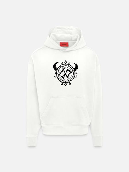 Viking symbol with horn, black - Hoodie- made by SPREAD - OFF WHITE