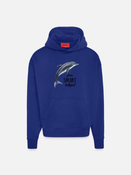 Delfin - free, smart, helpful - Hoodie- made by SPREAD  - OFF WHITE