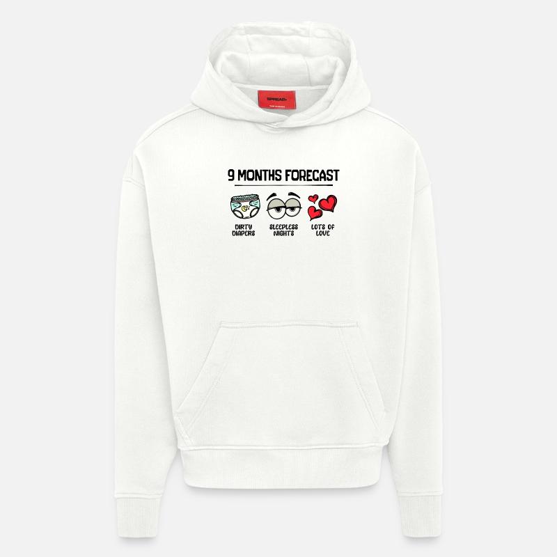 Geburt Herz Schwanger Statement Elternteil Baby - Hoodie- made by SPREAD  - OFF WHITE