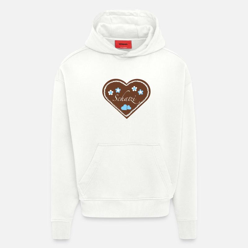 "Jahrmarkt-Liebe" Schatzi hellblau - Hoodie- made by SPREAD  - OFF WHITE
