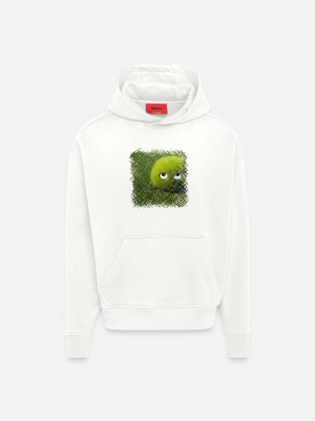 Funny green grass ball - Hoodie- made by SPREAD - OFF WHITE