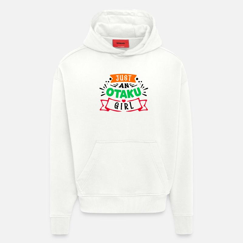 Girls Anime Manga Statement Otaku Mangastyle - Sweat à capuche bio épais oversize fabriqué en UE - OFF WHITE