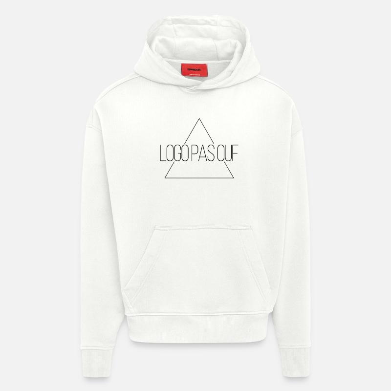 Logo pas ouf - Mais rigolo - Sweat à capuche bio épais oversize fabriqué en UE - OFF WHITE