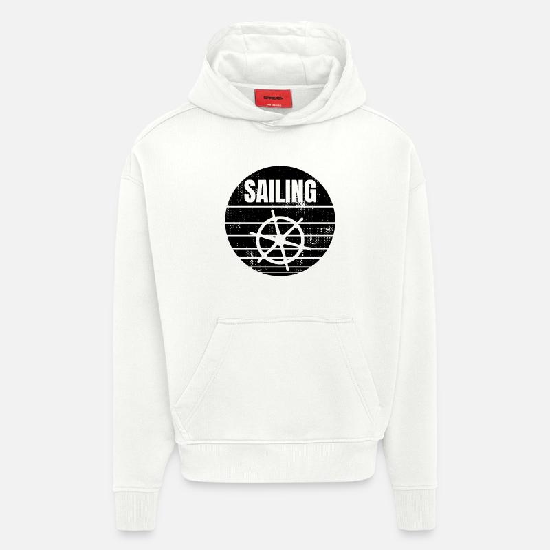 Volant de voilier - Sweat à capuche bio épais oversize fabriqué en UE - OFF WHITE