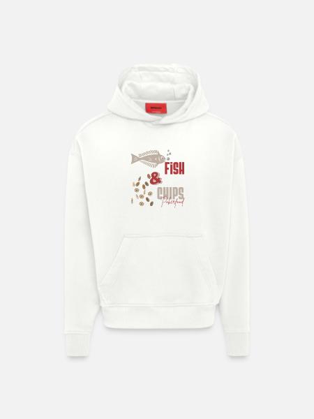 Poker- POKER FISH AND CHIPS Poker food- poker play - Hoodie- made by SPREAD - OFF WHITE