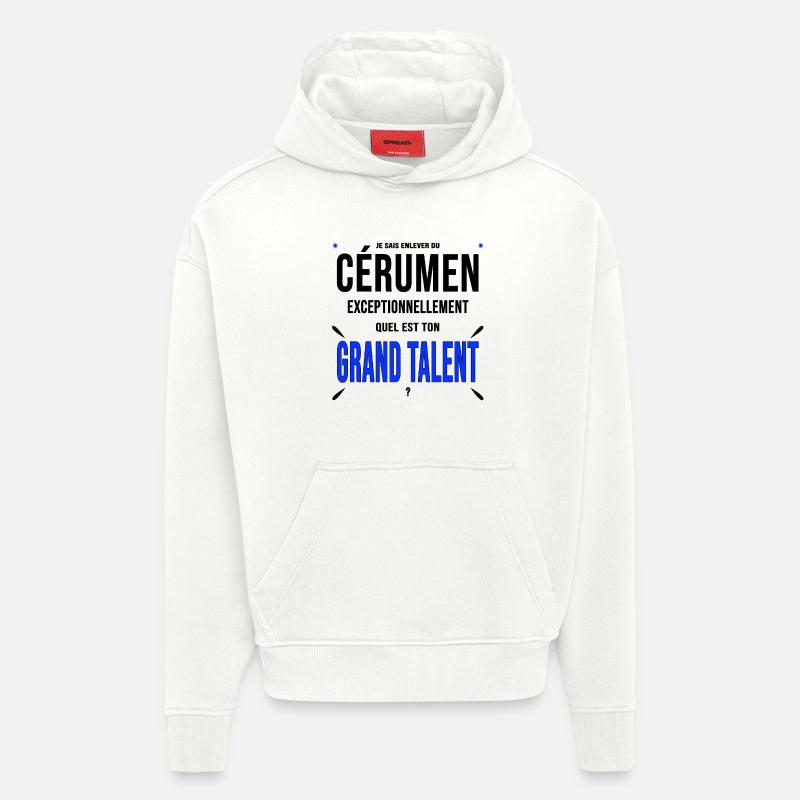 Otologiste oreilles cérumen cadeau drôle - Sweat à capuche bio épais oversize fabriqué en UE - OFF WHITE