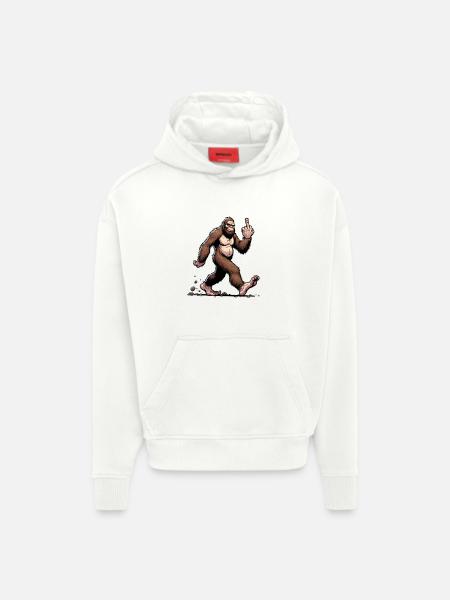 Naughty Bigfoot Walking - Humorous Design. - Hoodie- made by SPREAD - OFF WHITE