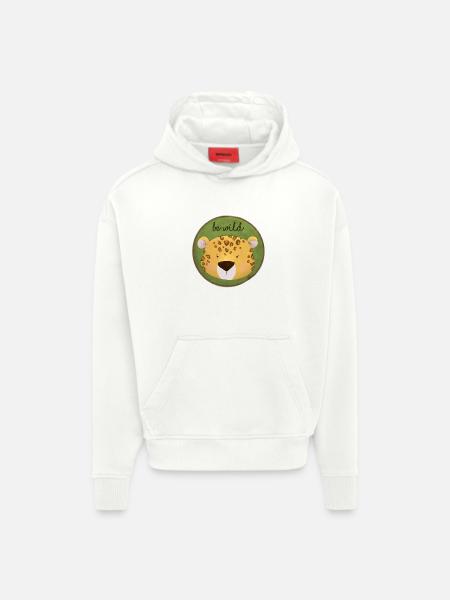 Be Wild – Leopard Design 🐆🌿 - Hoodie- made by SPREAD  - OFF WHITE