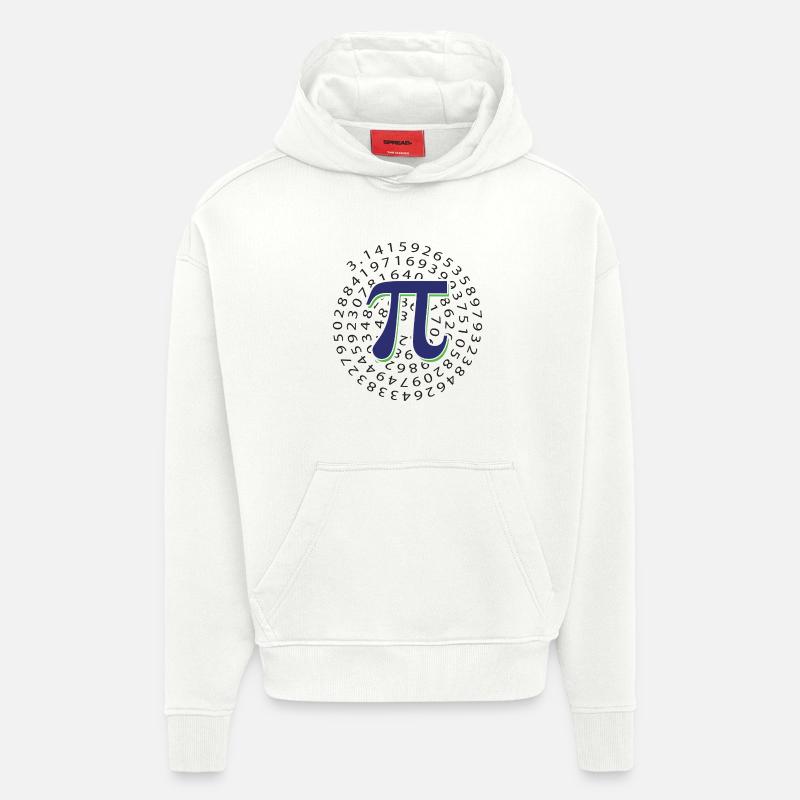 Pi Day - Bonne journée Pi - Sweat à capuche bio épais oversize fabriqué en UE - OFF WHITE