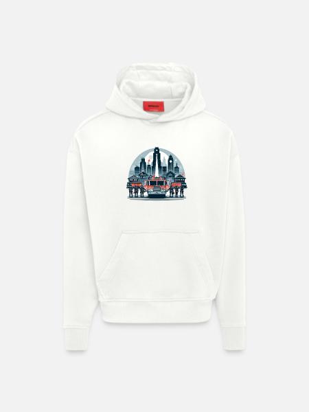 Firefighters City Gift - Hoodie- made by SPREAD  - OFF WHITE