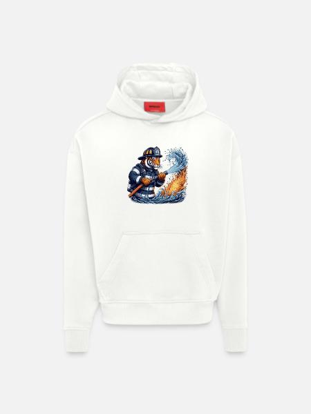 Firefighter Tiger Gift - Hoodie- made by SPREAD - OFF WHITE