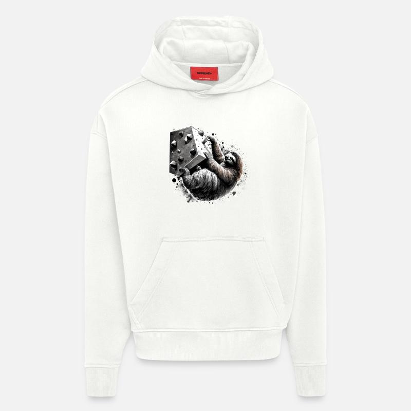 Bouldering Sloth Gift - Hoodie- made by SPREAD  - OFF WHITE