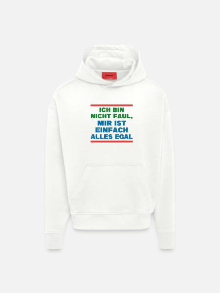 I don't care about attitude statement - Hoodie- made by SPREAD  - OFF WHITE