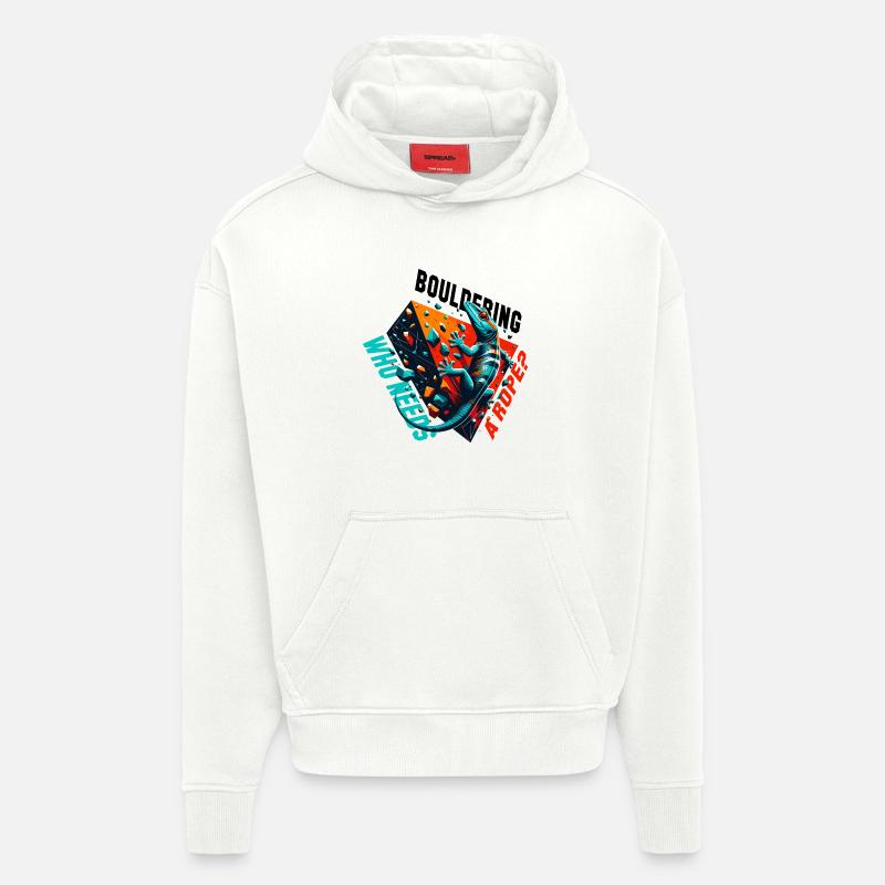 Bouldering Gecko Rope? Gift - Hoodie- made by SPREAD - OFF WHITE