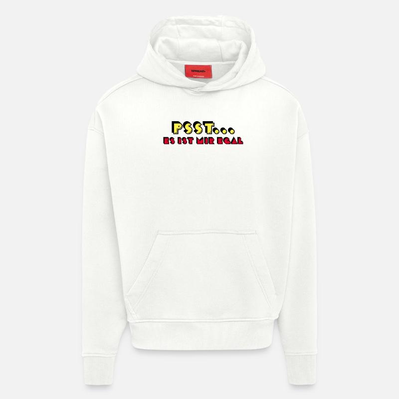 Je m’en fiche déclaration attitude indifférente - Sweat à capuche bio épais oversize fabriqué en UE - OFF WHITE