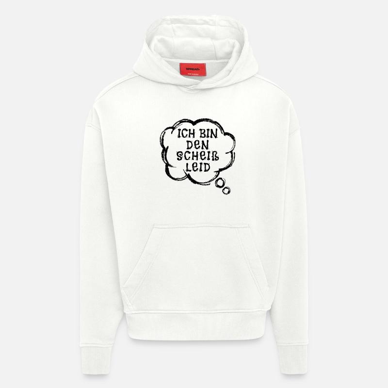 Je m’en fous Déclaration indifférente - Sweat à capuche bio épais oversize fabriqué en UE - OFF WHITE
