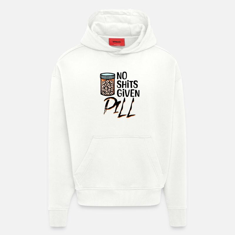 I don't care Statement - Hoodie- made by SPREAD  - OFF WHITE